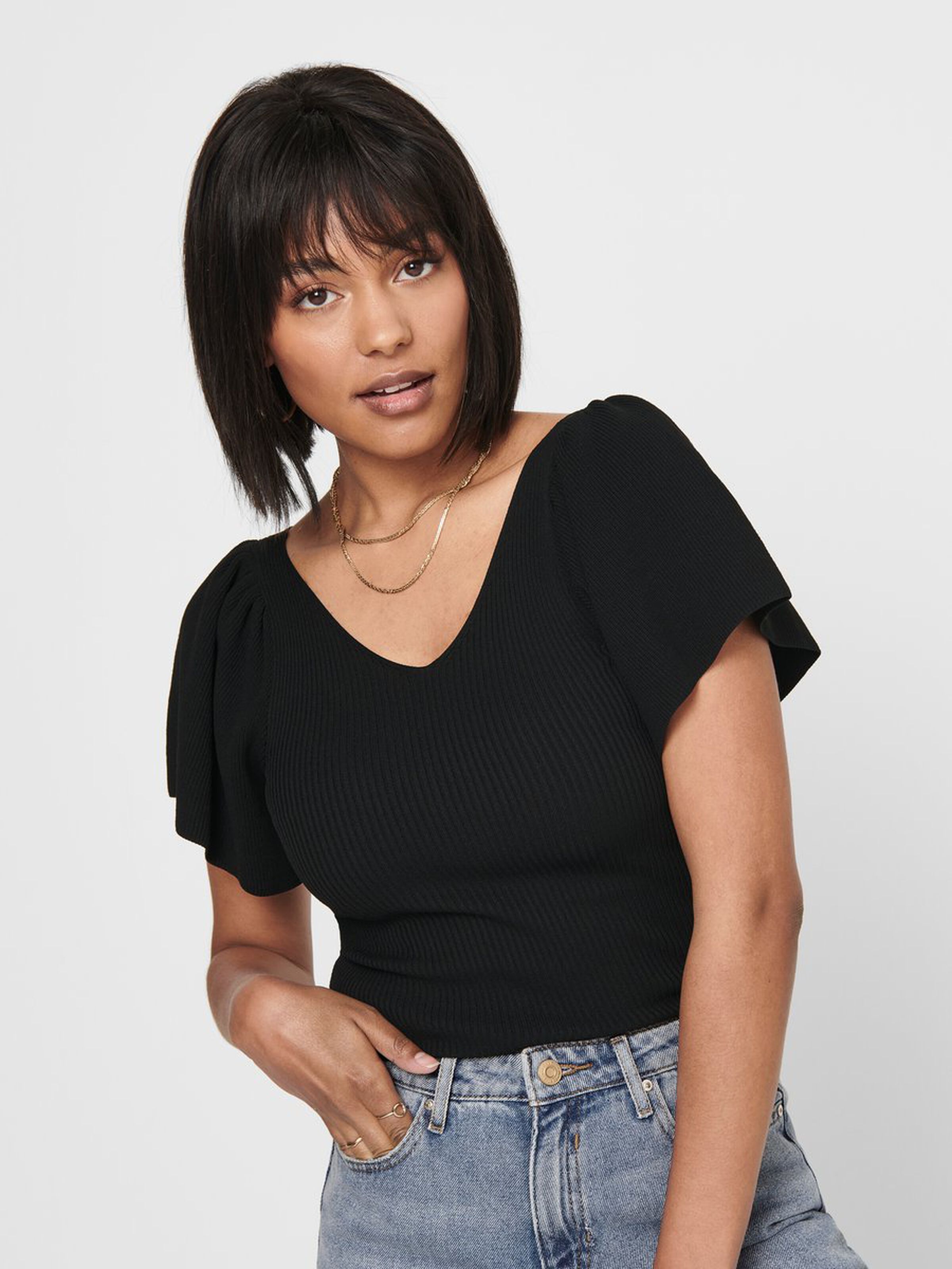 Only T-Shirt  ONLLEELO SS BACK PULLOVER KNT 