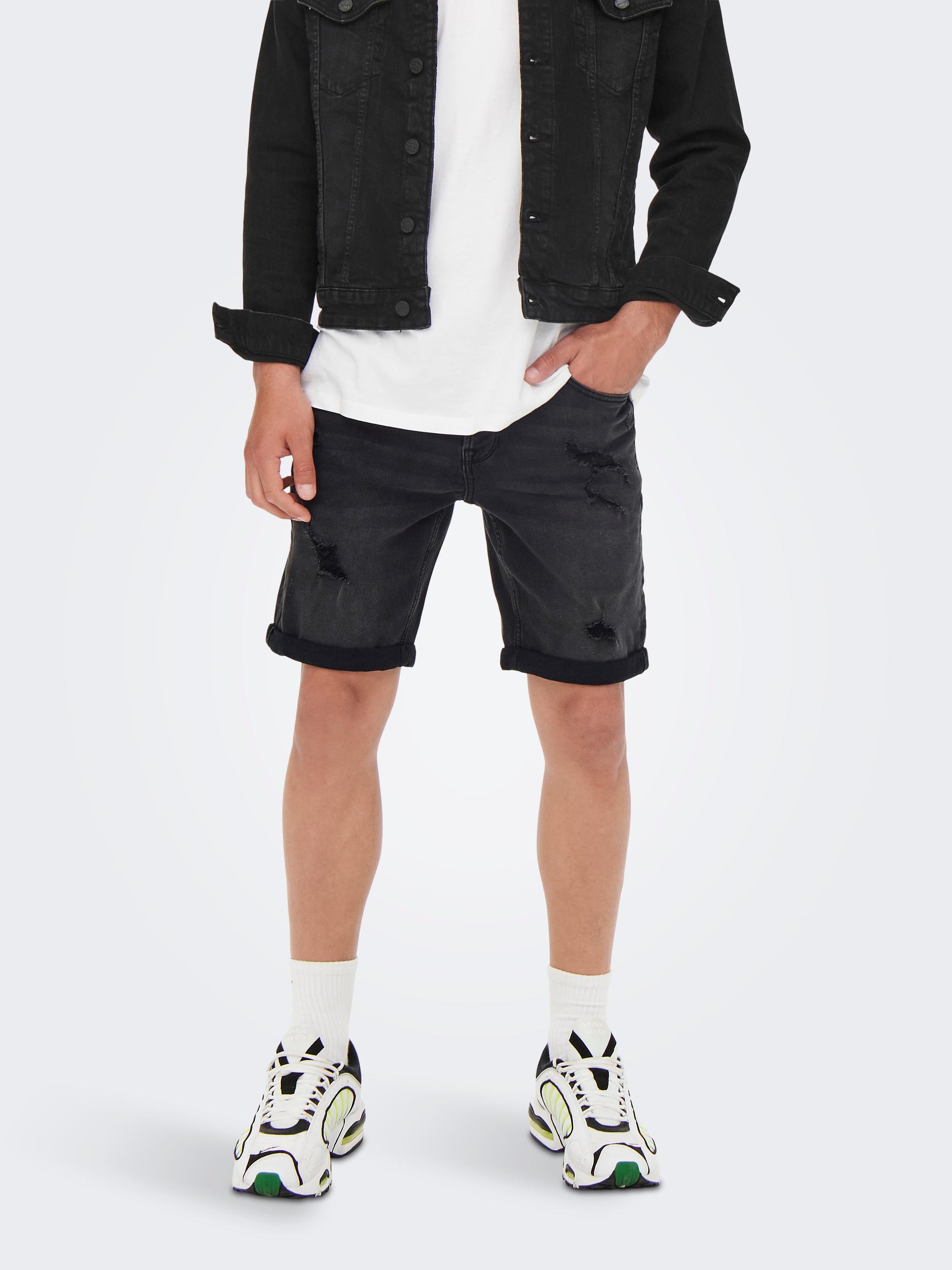 Only & Sons Jeansshort ONSPLY BLACK DAMAGE JOG PK 1892