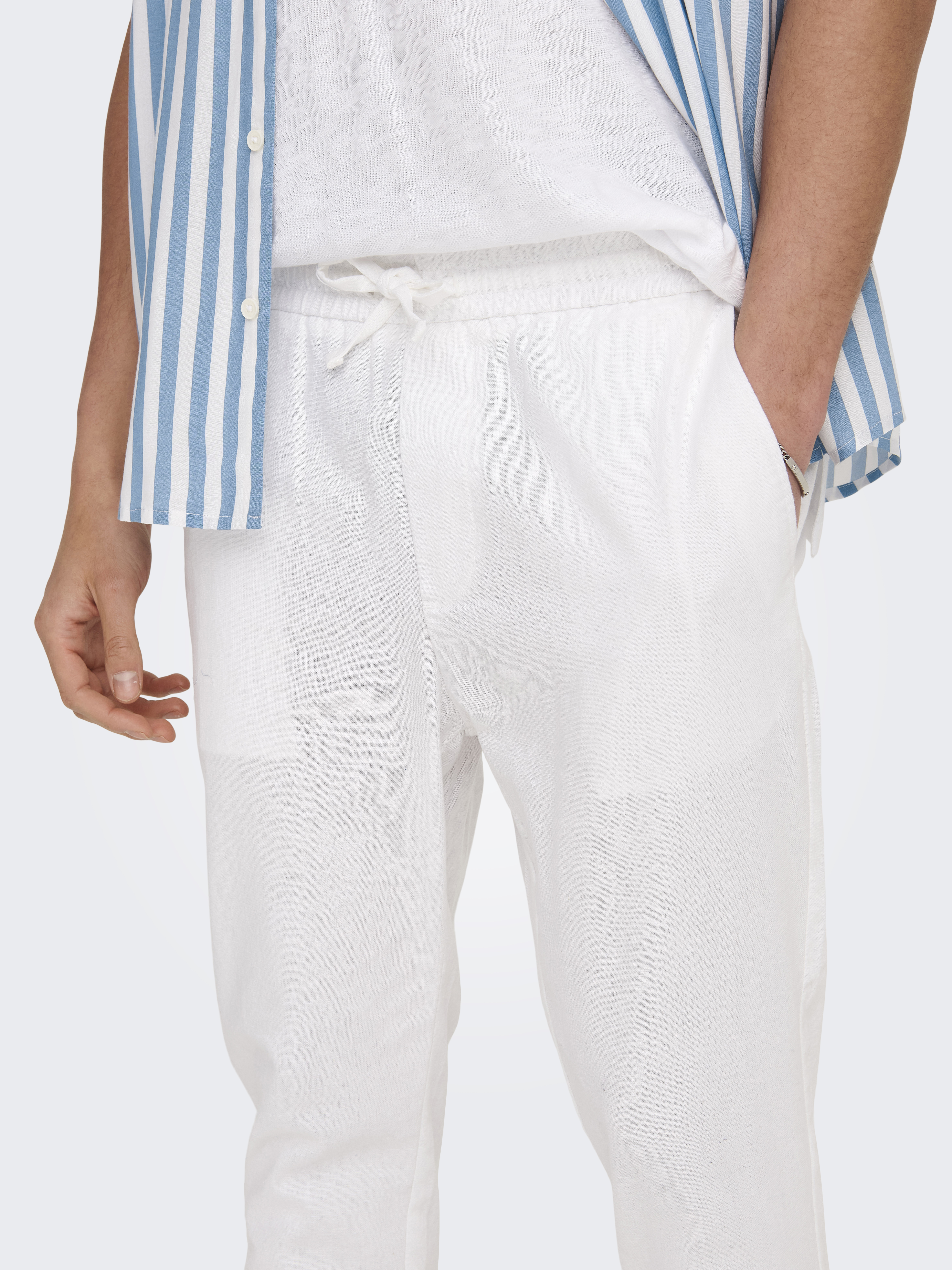 Only & Sons Linenhose ONSLINUS CROP 0007 COT LIN PNT