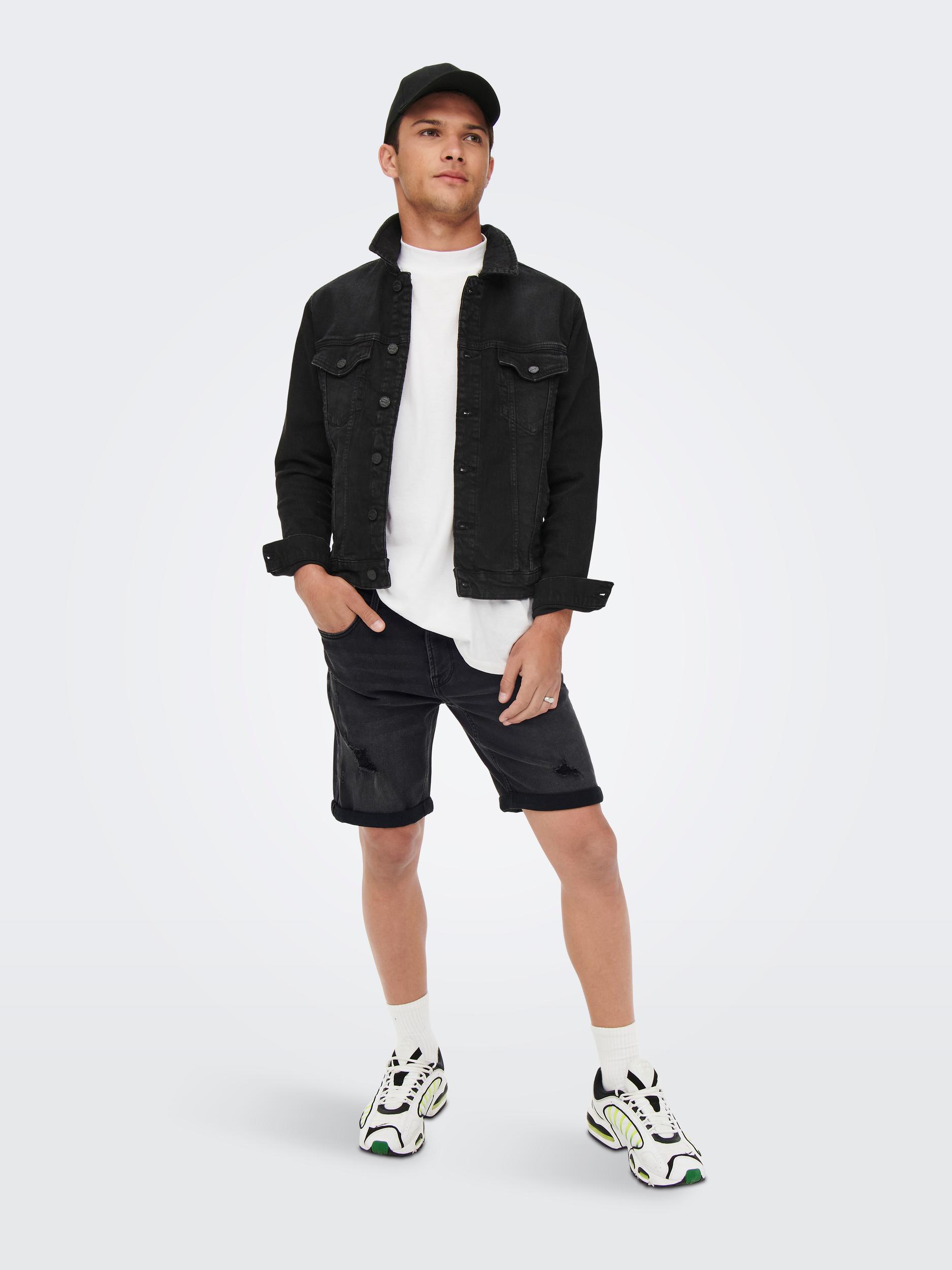 Only & Sons Jeansshort ONSPLY BLACK DAMAGE JOG PK 1892