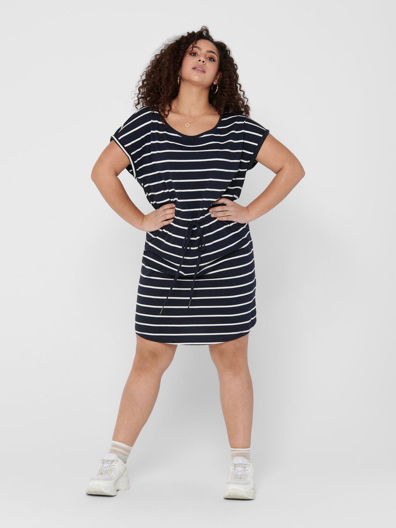 Carmakoma Kleid CARAPRIL SS KNEE DRESS STRIPE NOOS