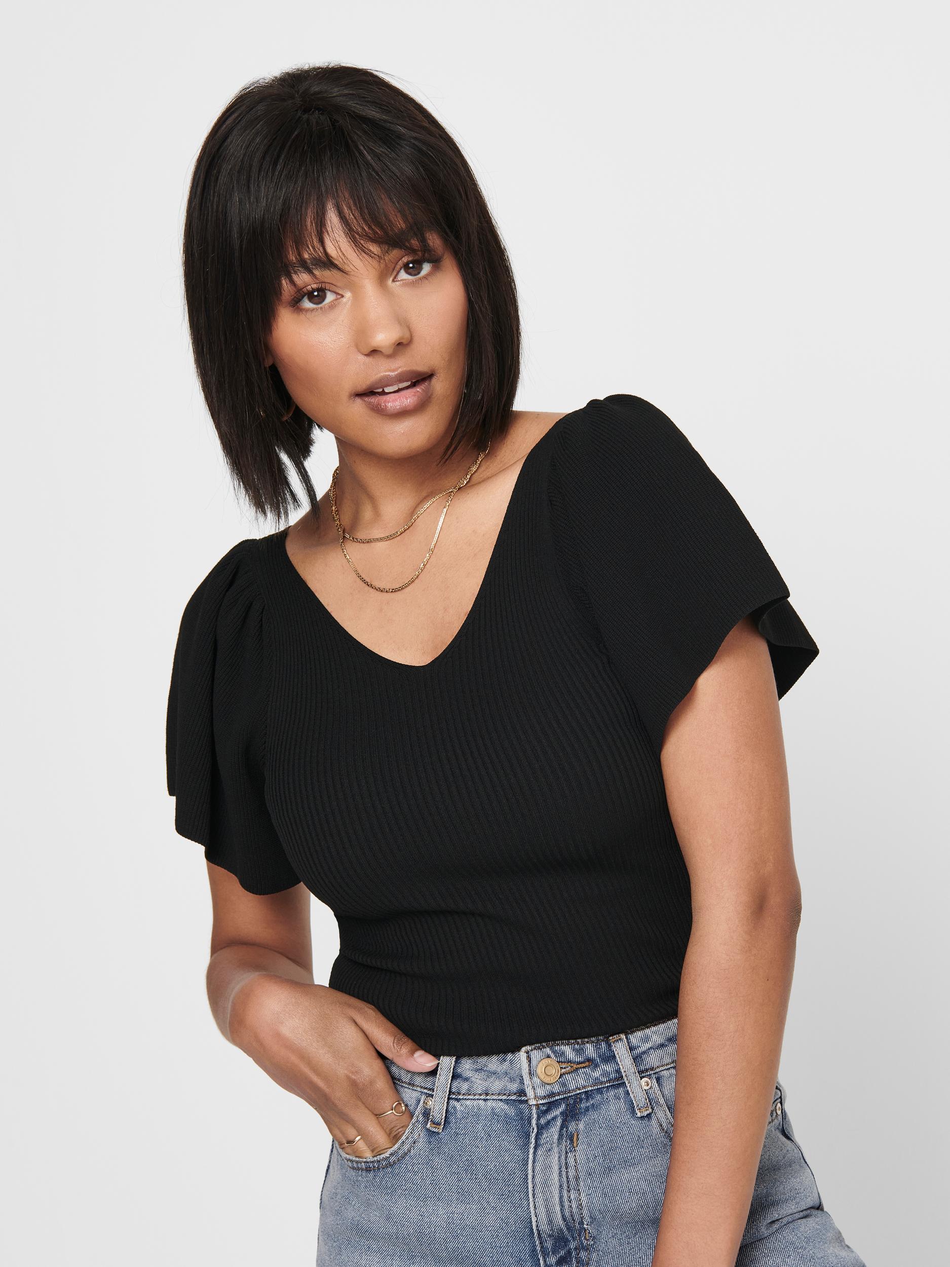 Only T-Shirt  ONLLEELO SS BACK PULLOVER KNT 