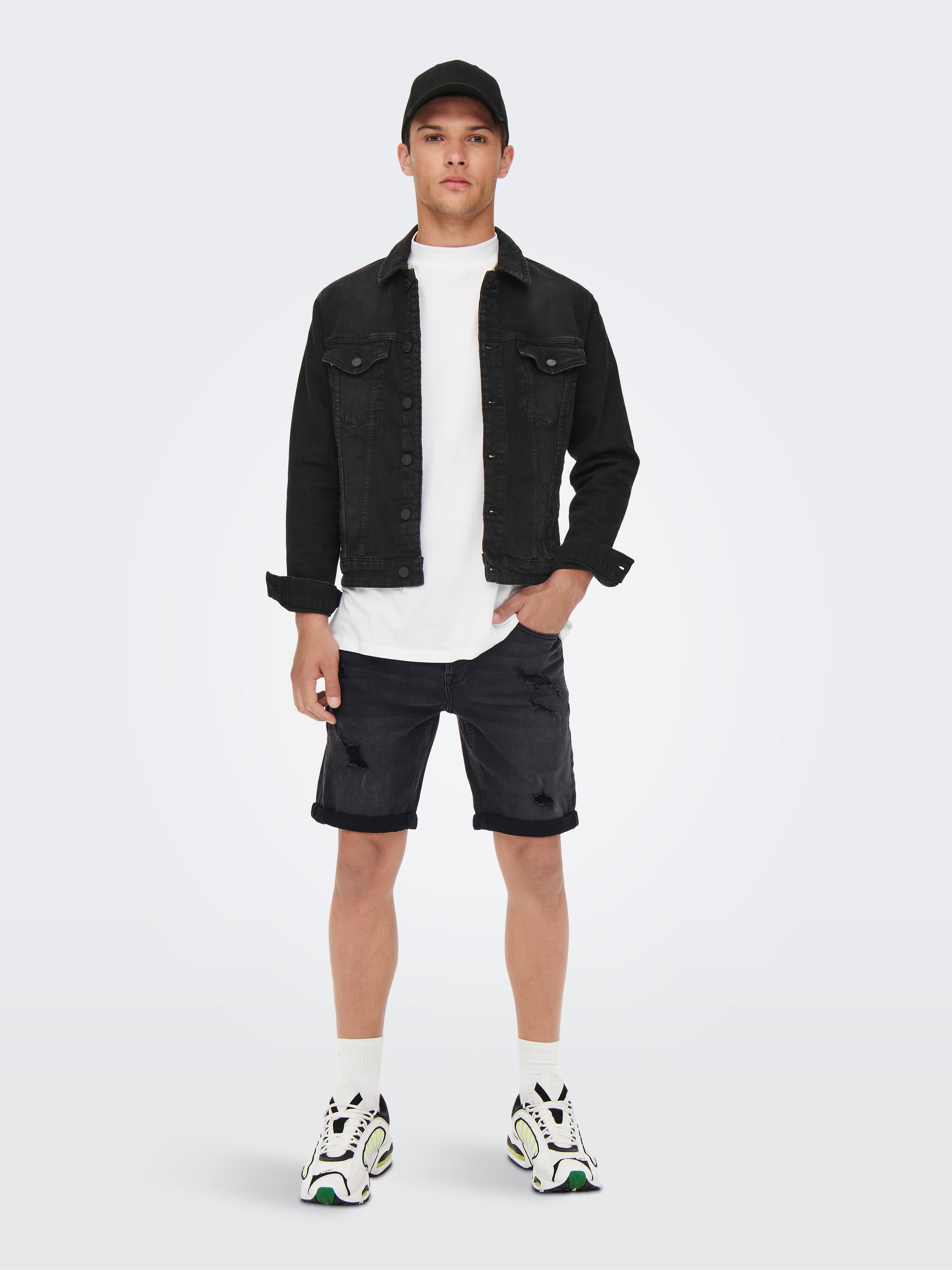 Only & Sons Jeansshort ONSPLY BLACK DAMAGE JOG PK 1892