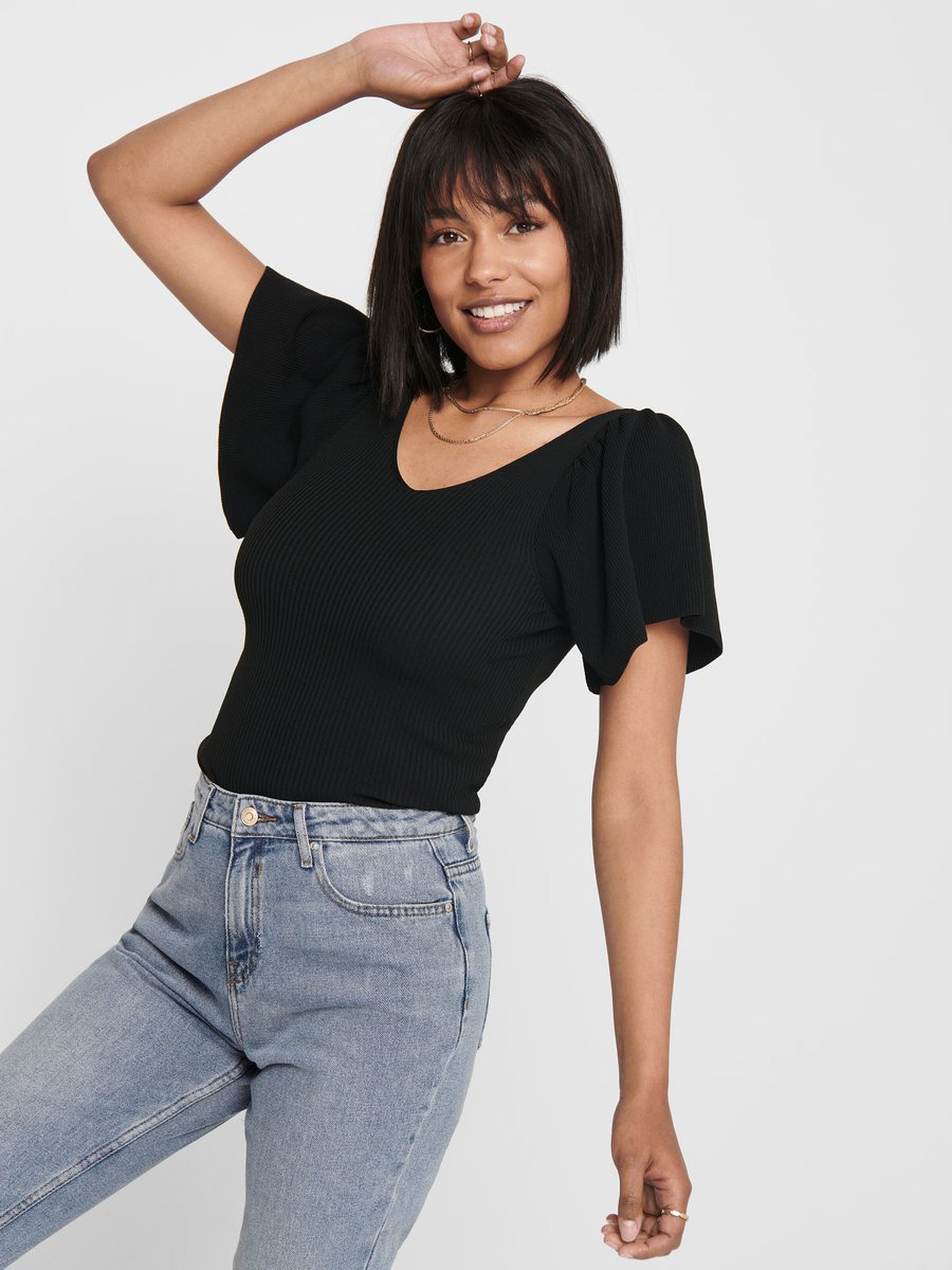 Only T-Shirt  ONLLEELO SS BACK PULLOVER KNT 