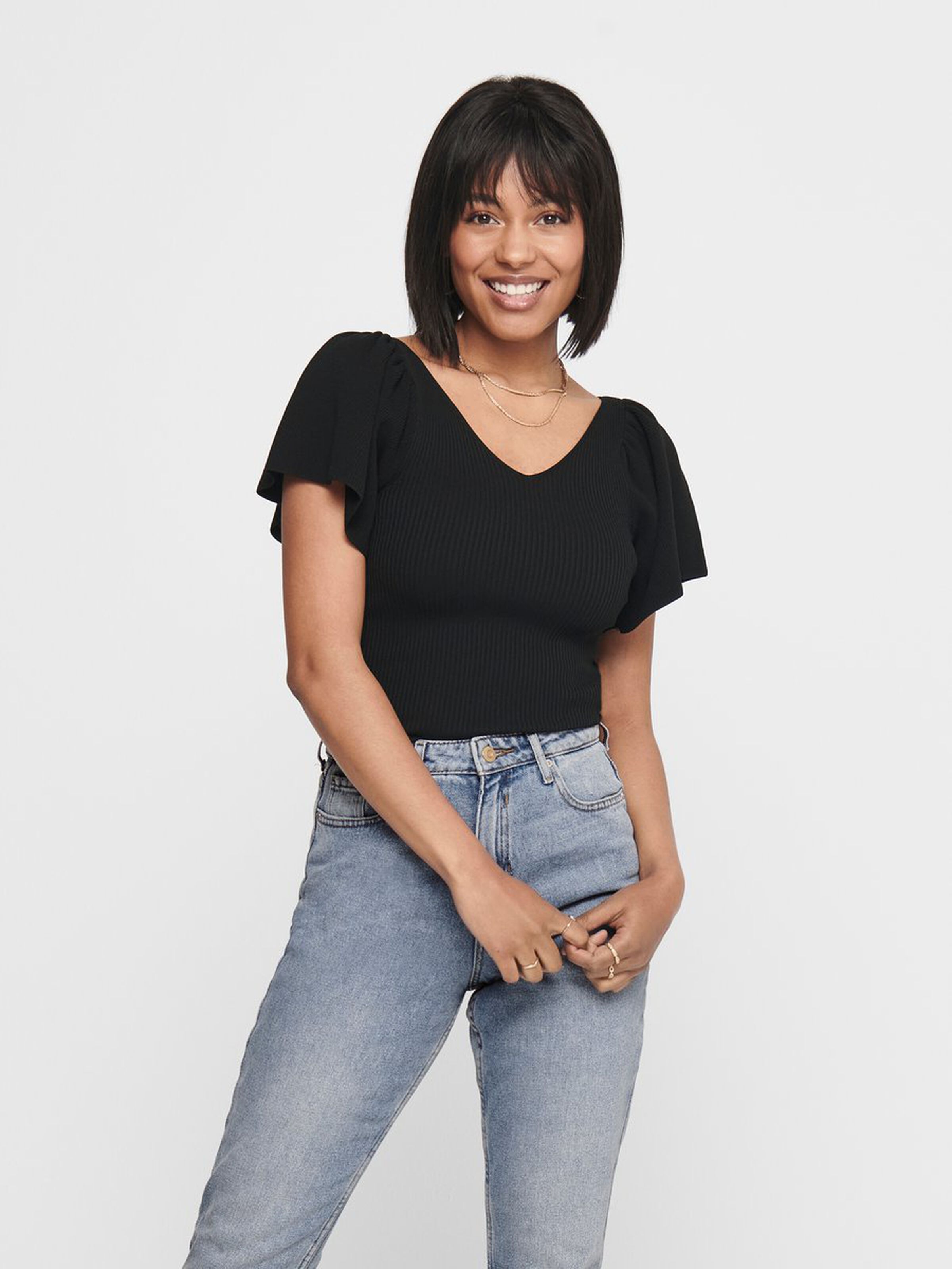 Only T-Shirt  ONLLEELO SS BACK PULLOVER KNT 